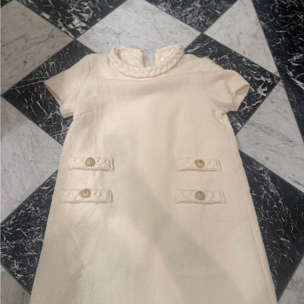 Amazon Cream Short Sleeve Dress